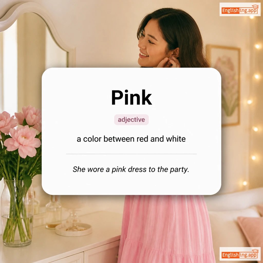 Pink definition card — visual illustration of the meaning