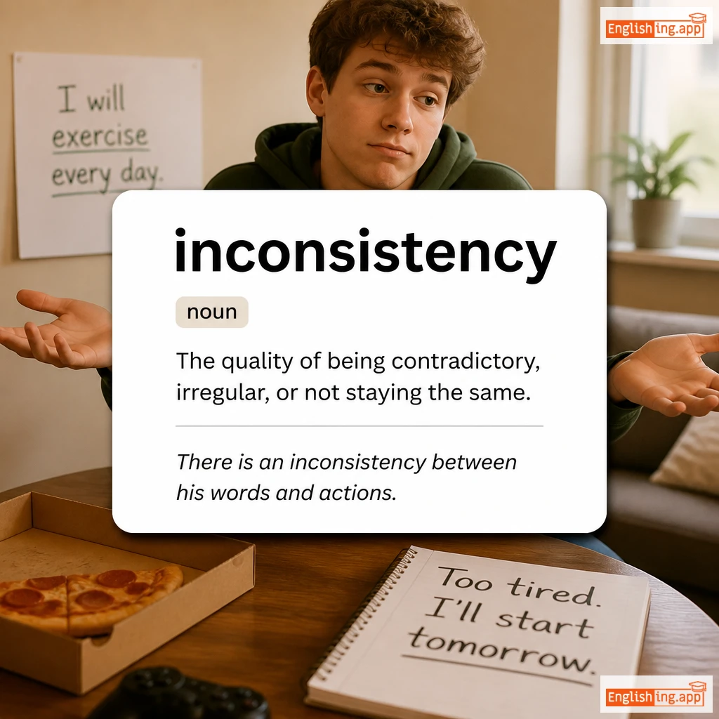 inconsistency definition card — visual illustration of the meaning
