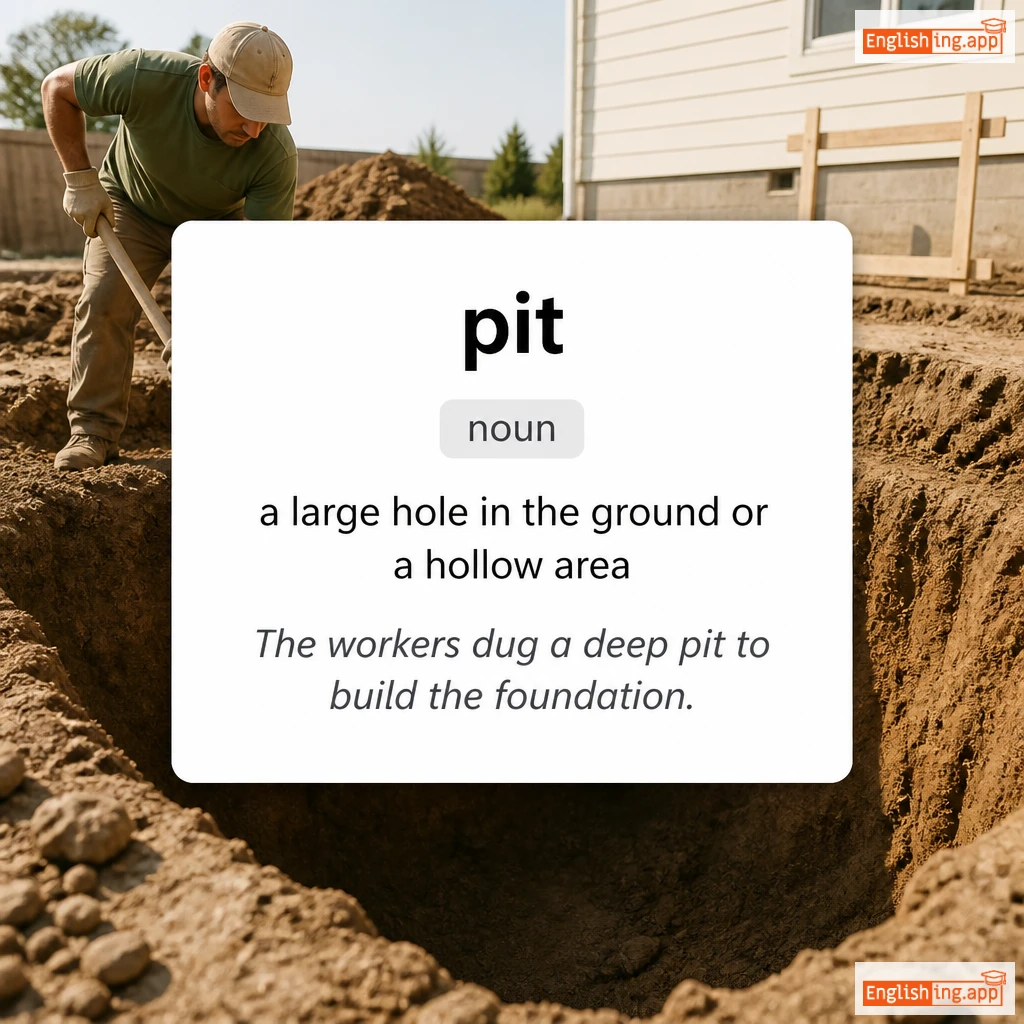 pit definition card — visual illustration of the meaning