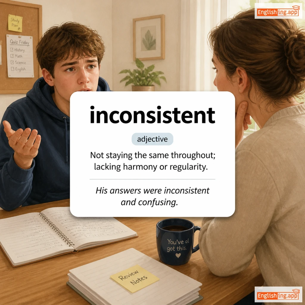 inconsistent definition card — visual illustration of the meaning