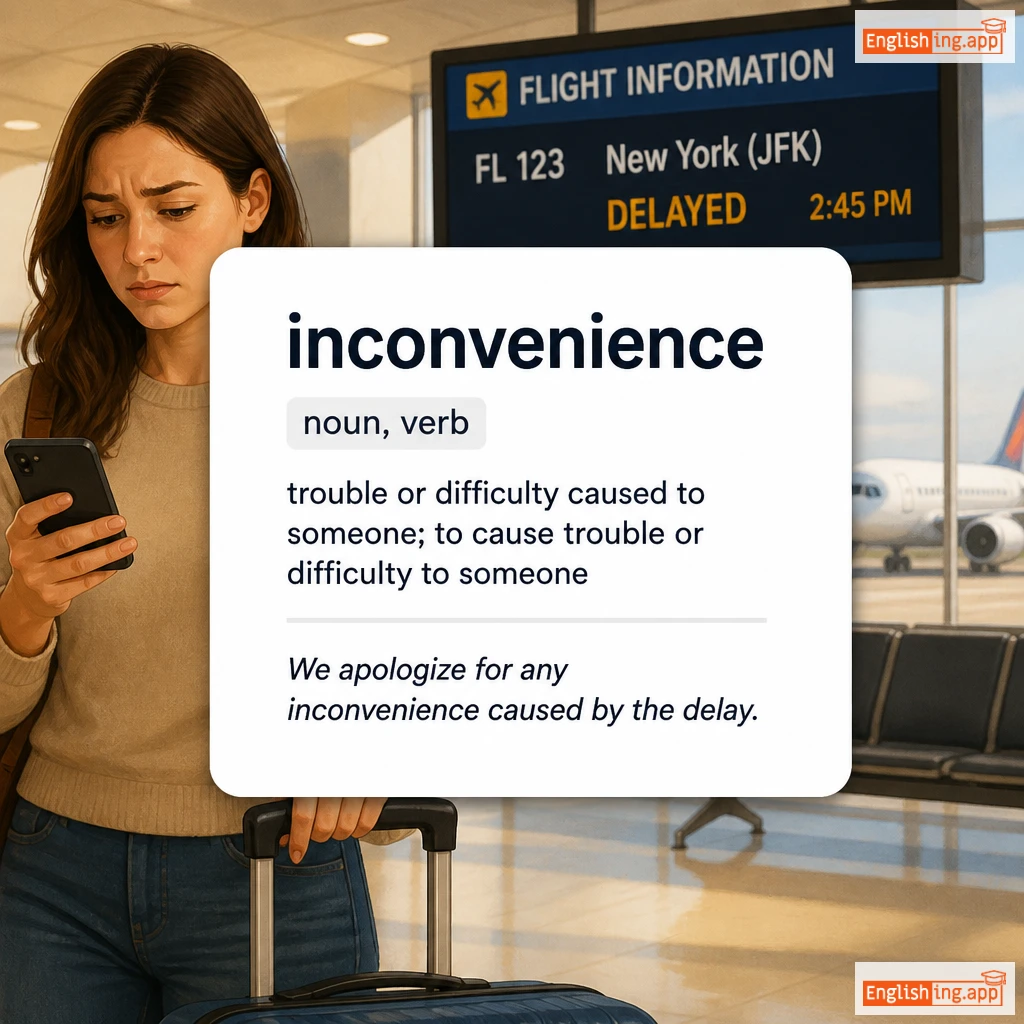 inconvenience definition card — visual illustration of the meaning