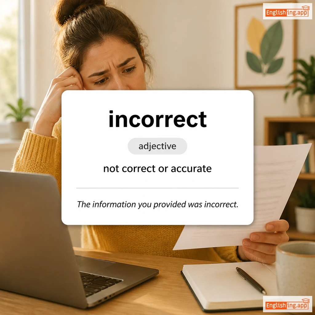 incorrect definition card — visual illustration of the meaning