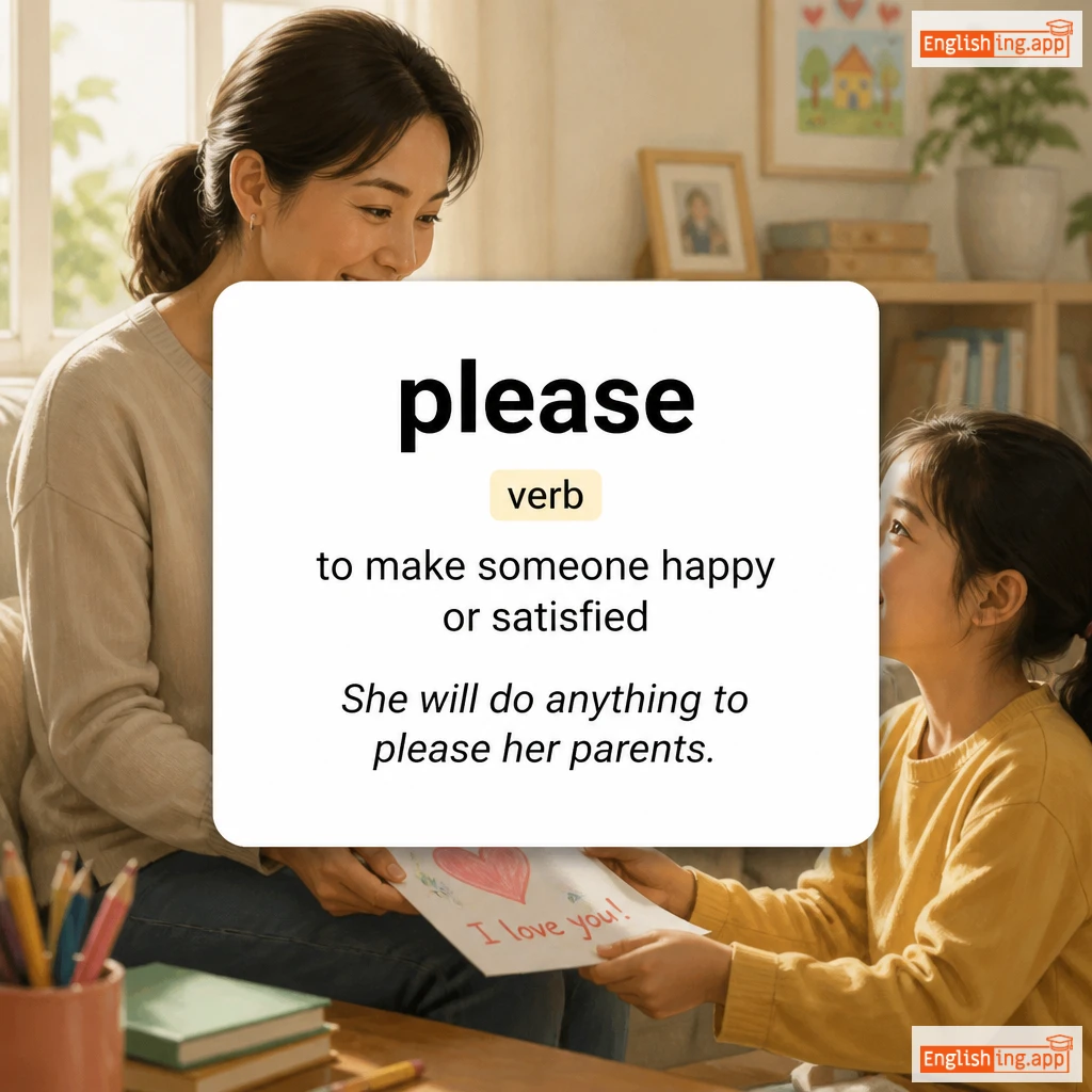 please definition card — visual illustration of the meaning
