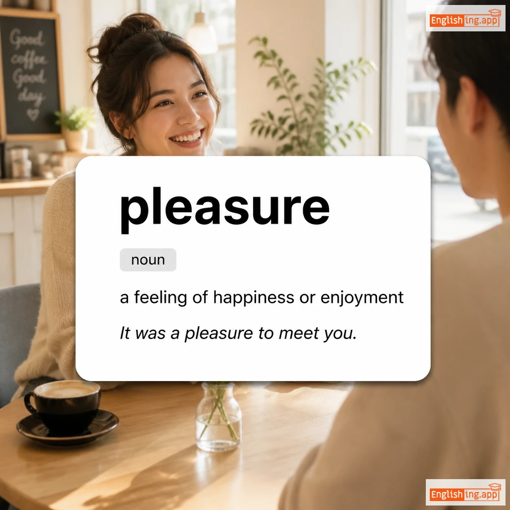 pleasure definition card — visual illustration of the meaning