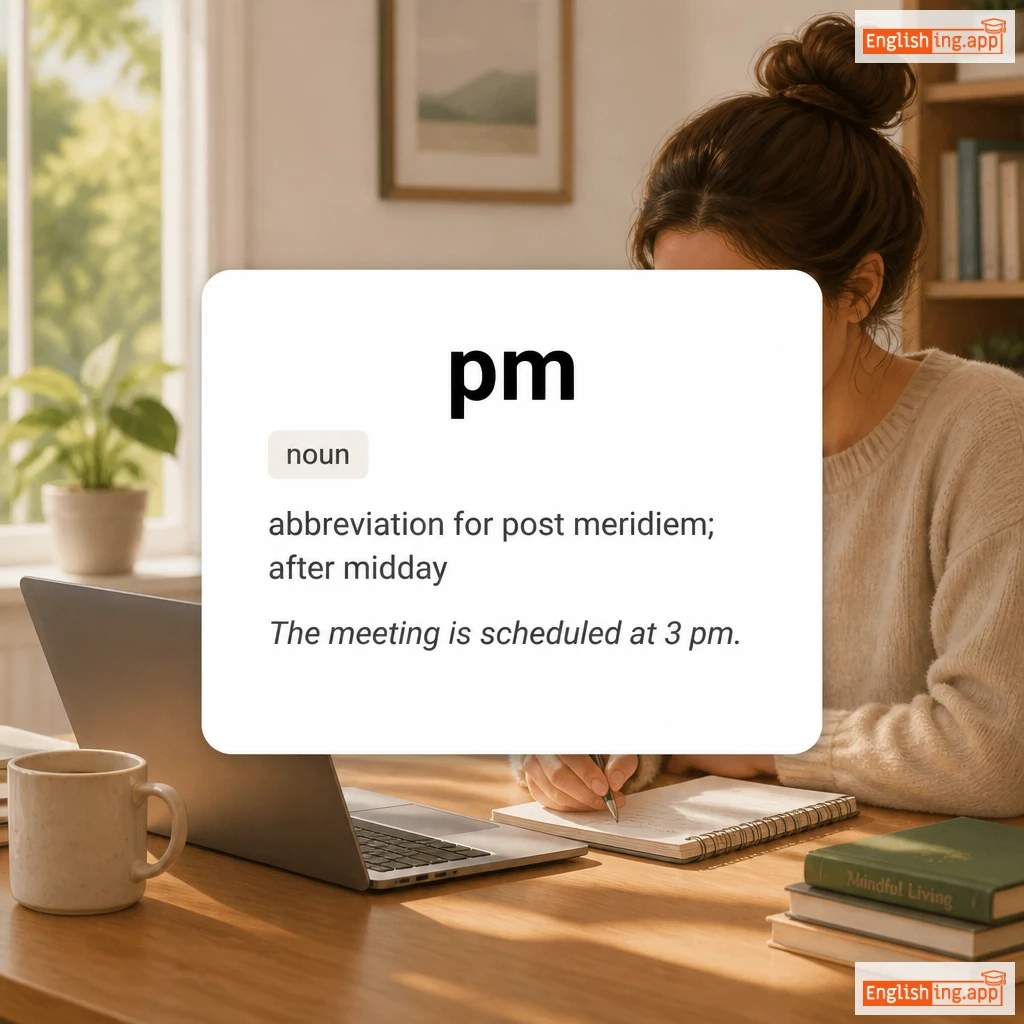 pm definition card — visual illustration of the meaning