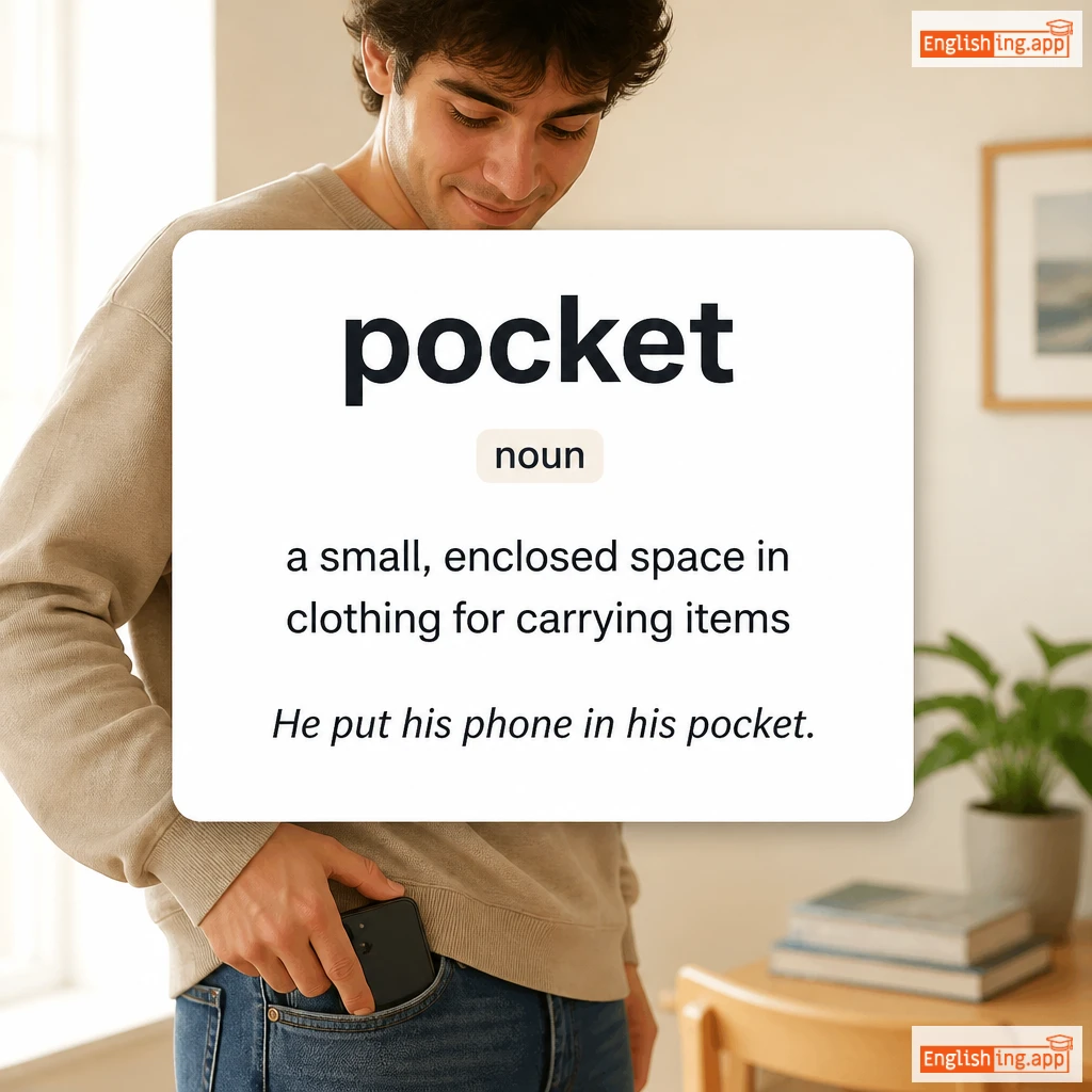 pocket definition card — visual illustration of the meaning