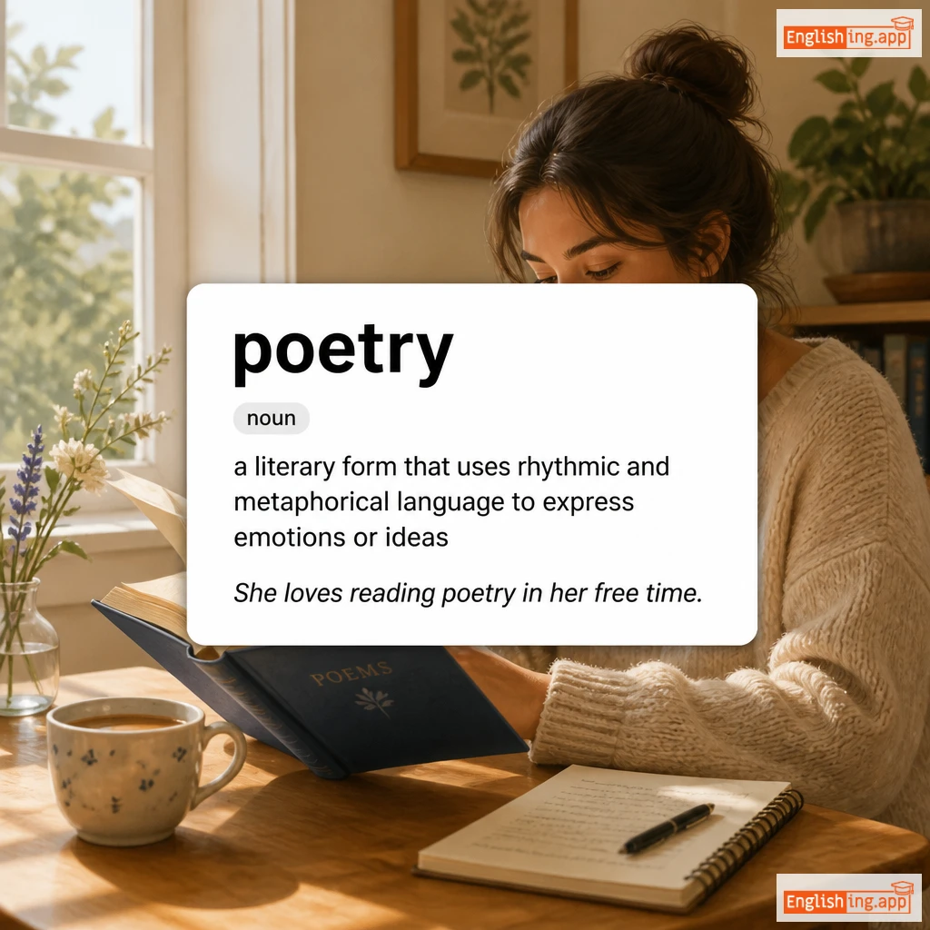 poetry definition card — visual illustration of the meaning