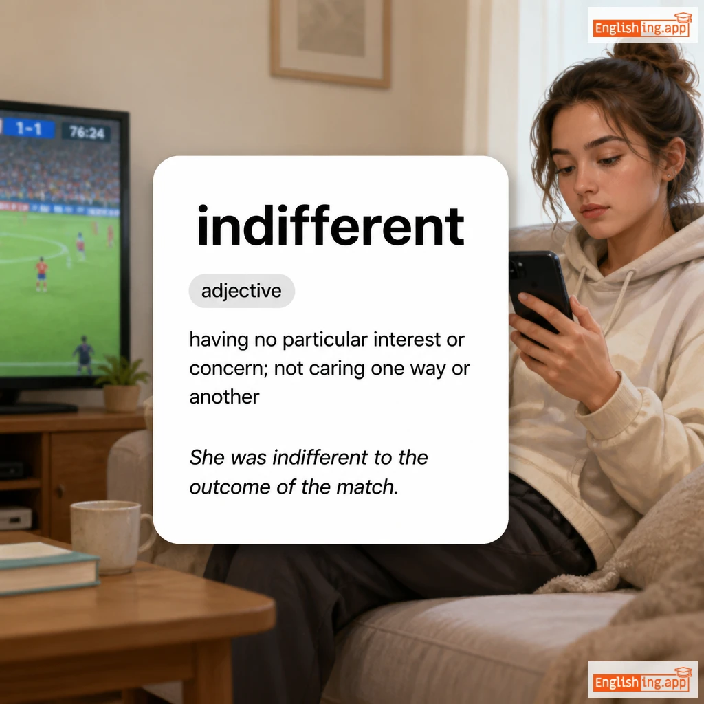 indifferent definition card — visual illustration of the meaning