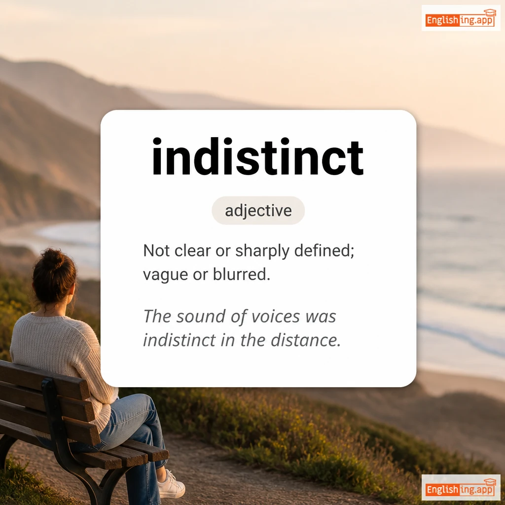 indistinct definition card — visual illustration of the meaning