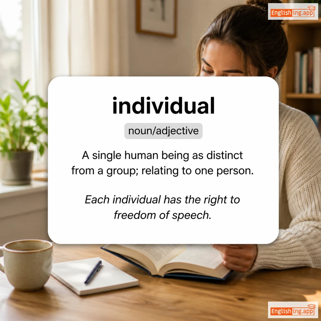 individual definition card — visual illustration of the meaning