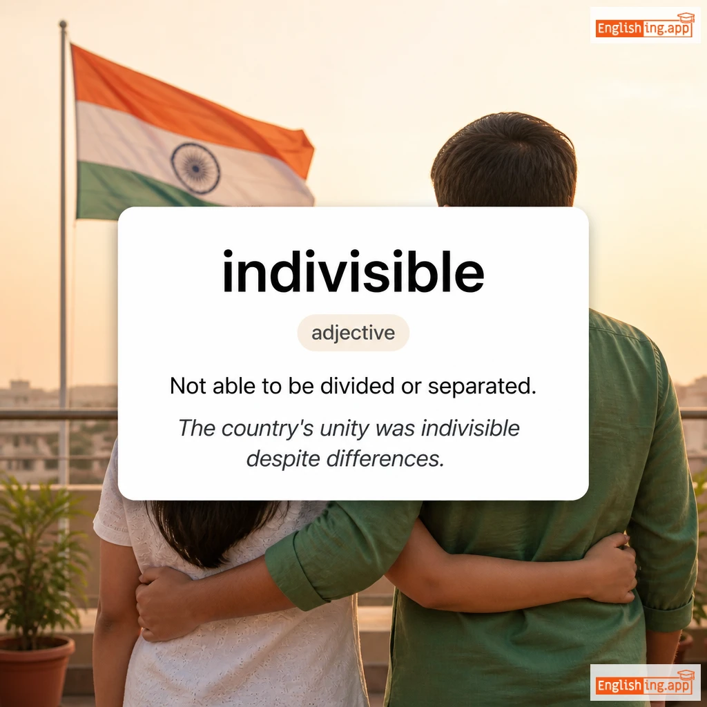 indivisible definition card — visual illustration of the meaning