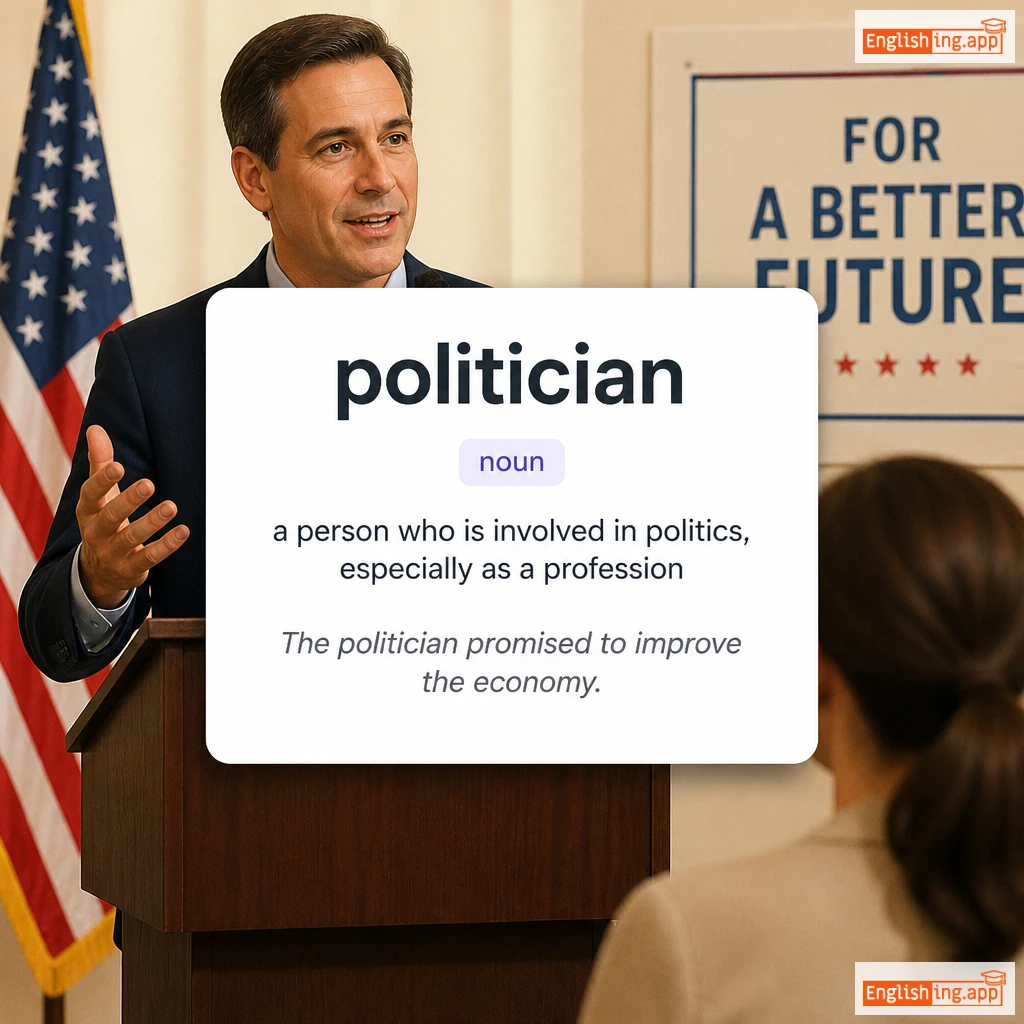 politician definition card — visual illustration of the meaning