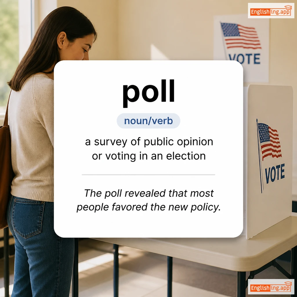 poll definition card — visual illustration of the meaning