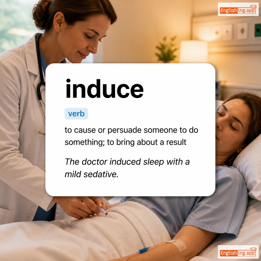 induce definition card — visual illustration of the meaning