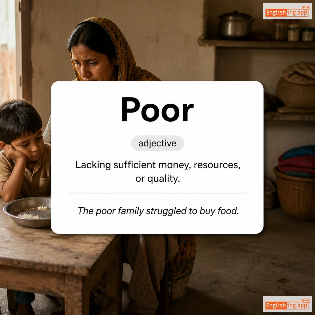 Poor definition card — visual illustration of the meaning