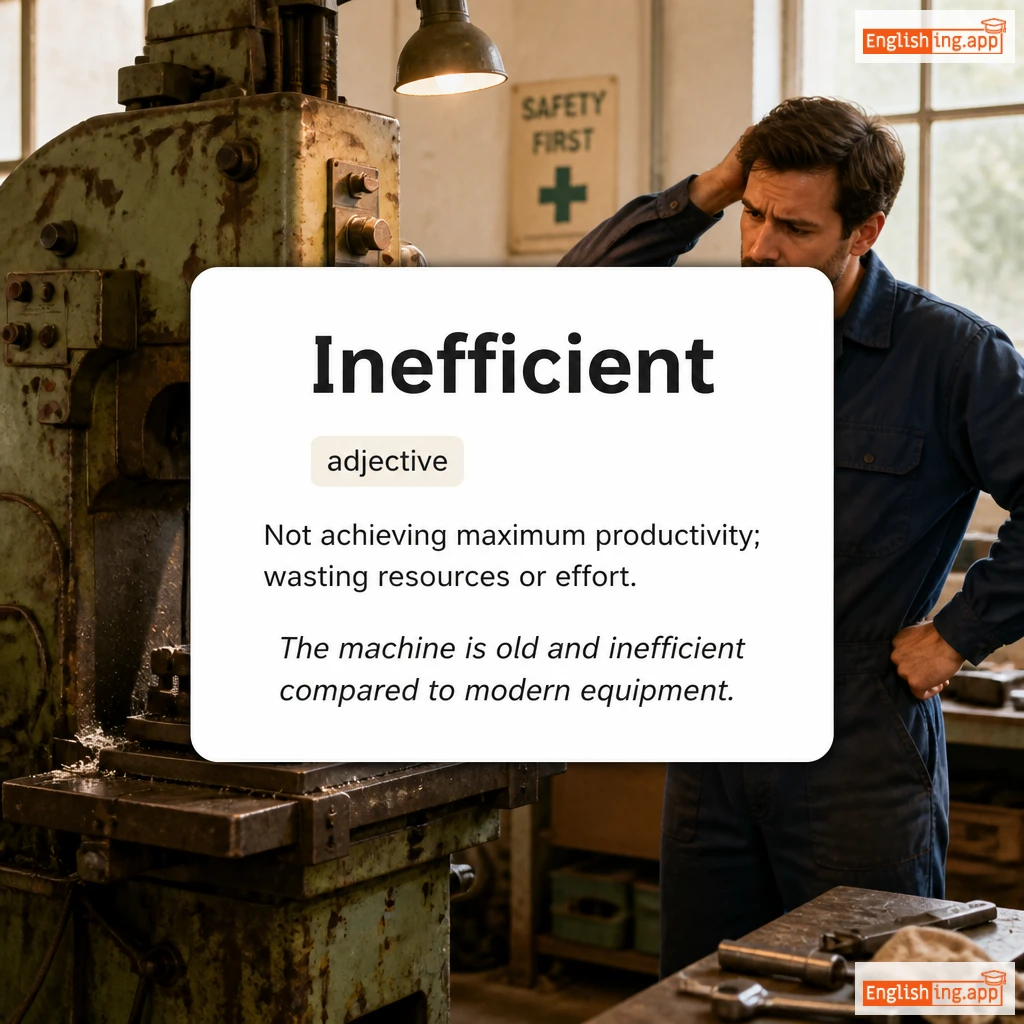 Inefficient definition card — visual illustration of the meaning