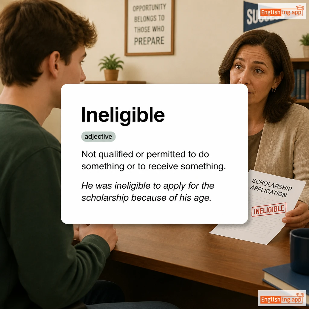 Ineligible definition card — visual illustration of the meaning