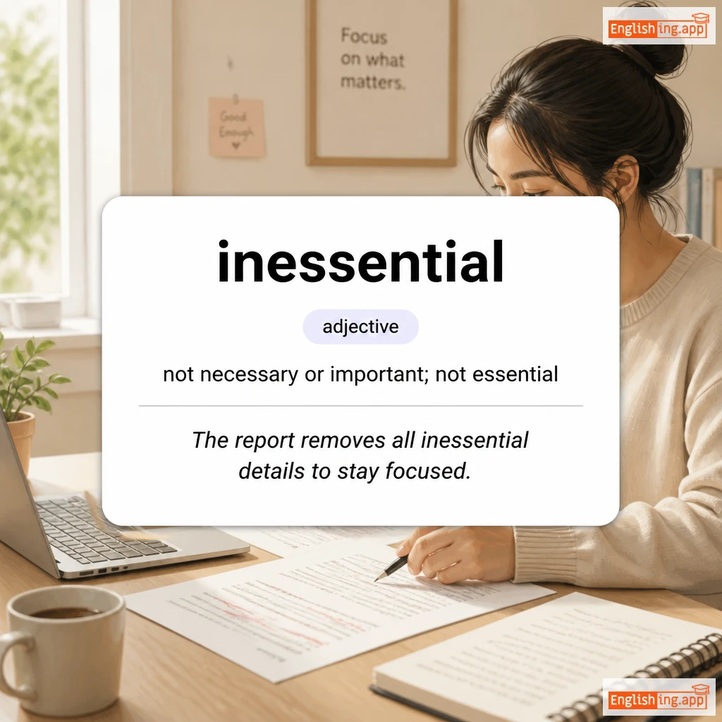 inessential definition card — visual illustration of the meaning