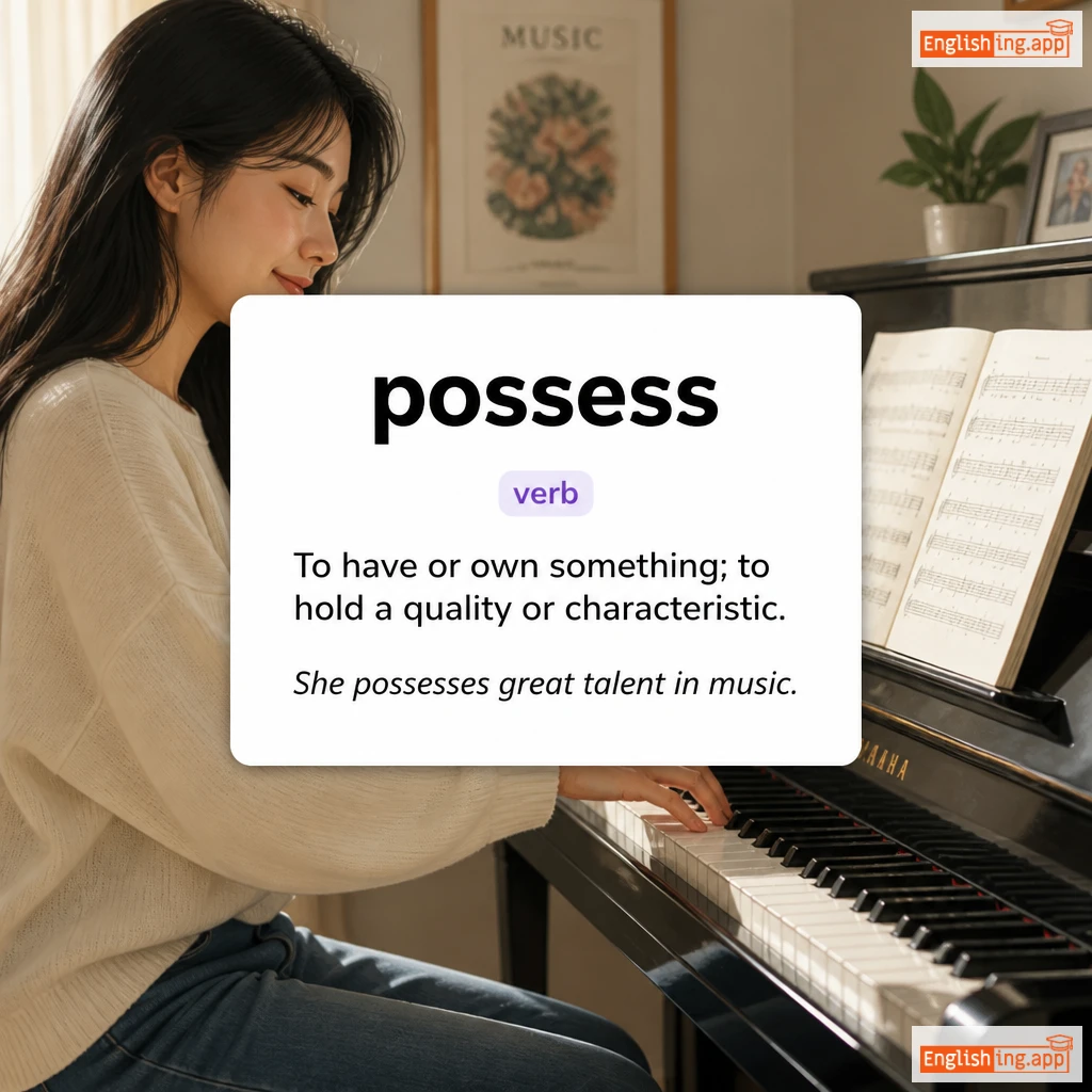 possess definition card — visual illustration of the meaning