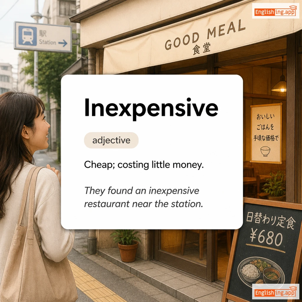Inexpensive definition card — visual illustration of the meaning