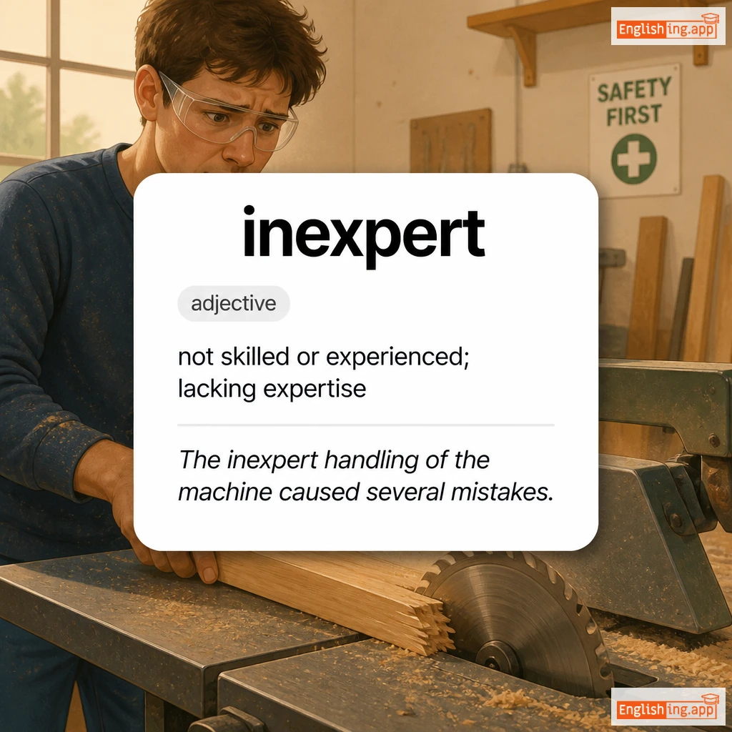 inexpert definition card — visual illustration of the meaning