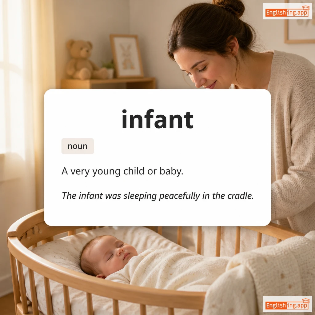 infant definition card — visual illustration of the meaning