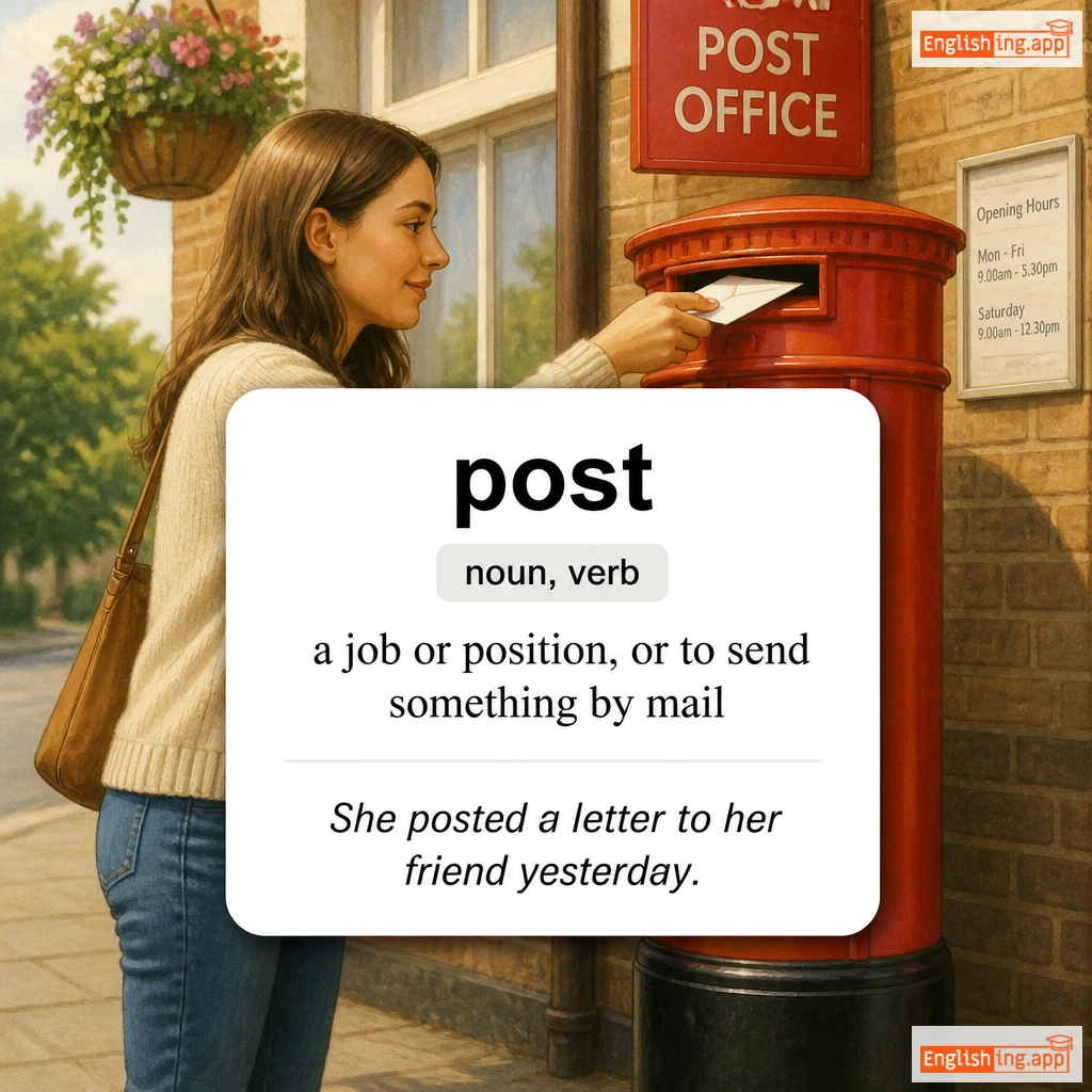 post definition card — visual illustration of the meaning