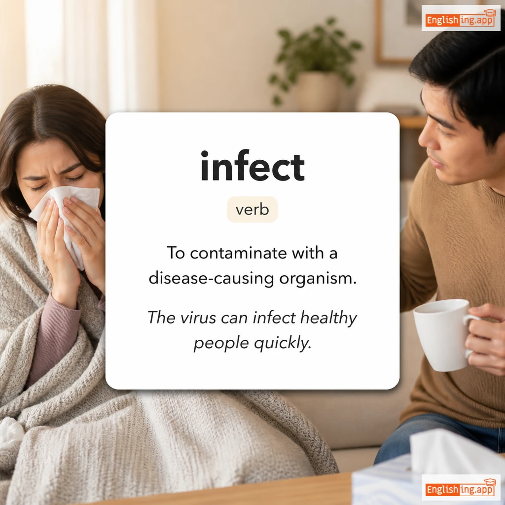infect definition card — visual illustration of the meaning