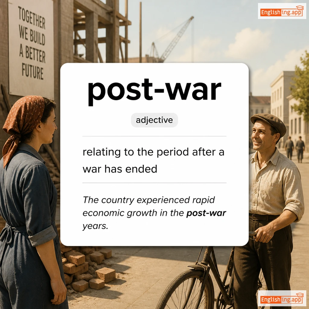 post-war definition card — visual illustration of the meaning