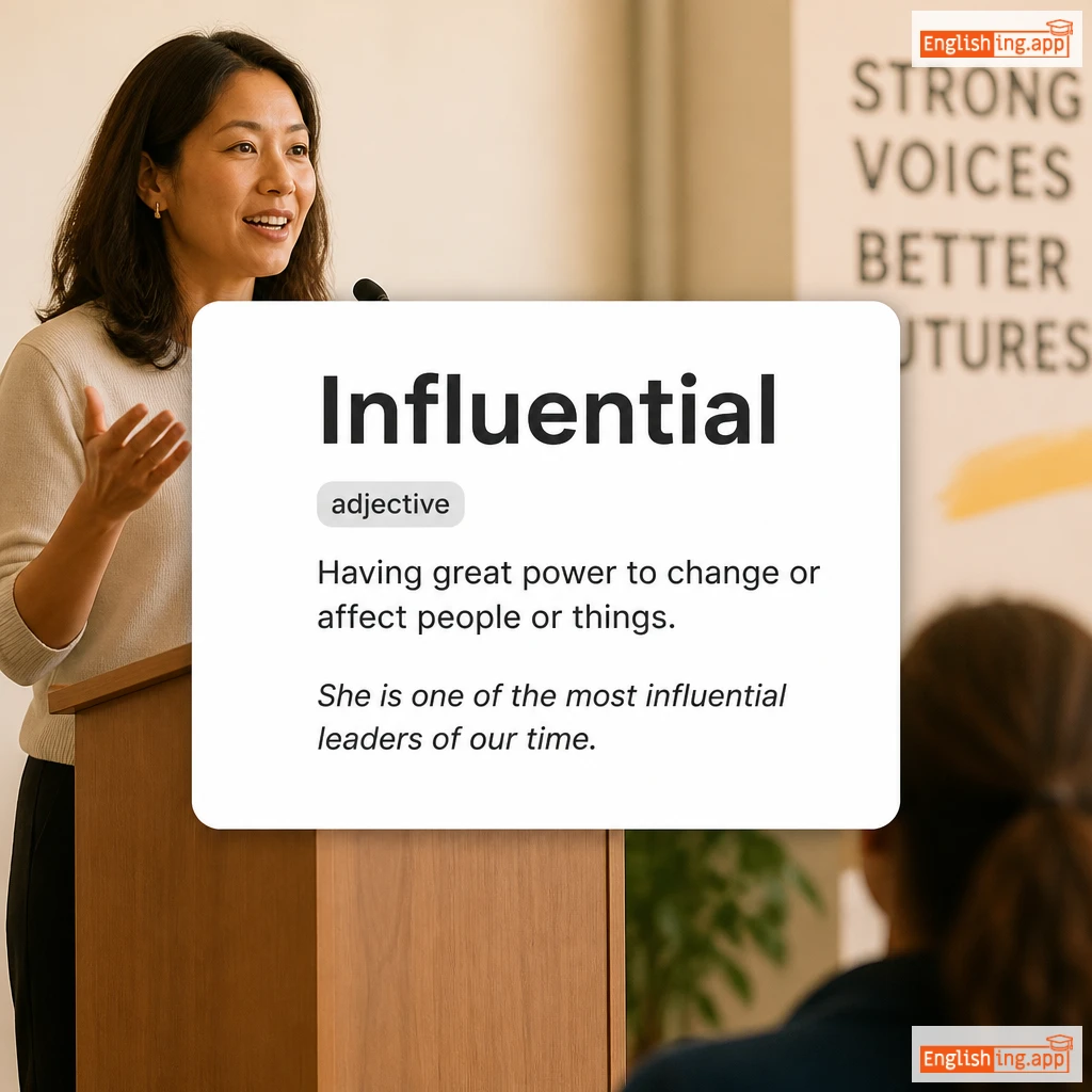 Influential definition card — visual illustration of the meaning