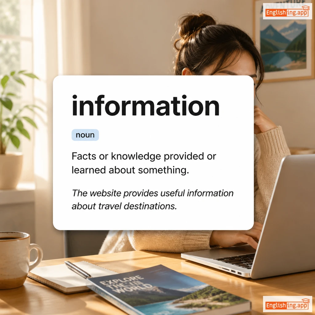 information definition card — visual illustration of the meaning