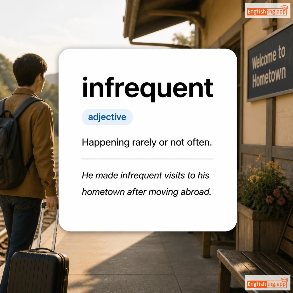 infrequent definition card — visual illustration of the meaning