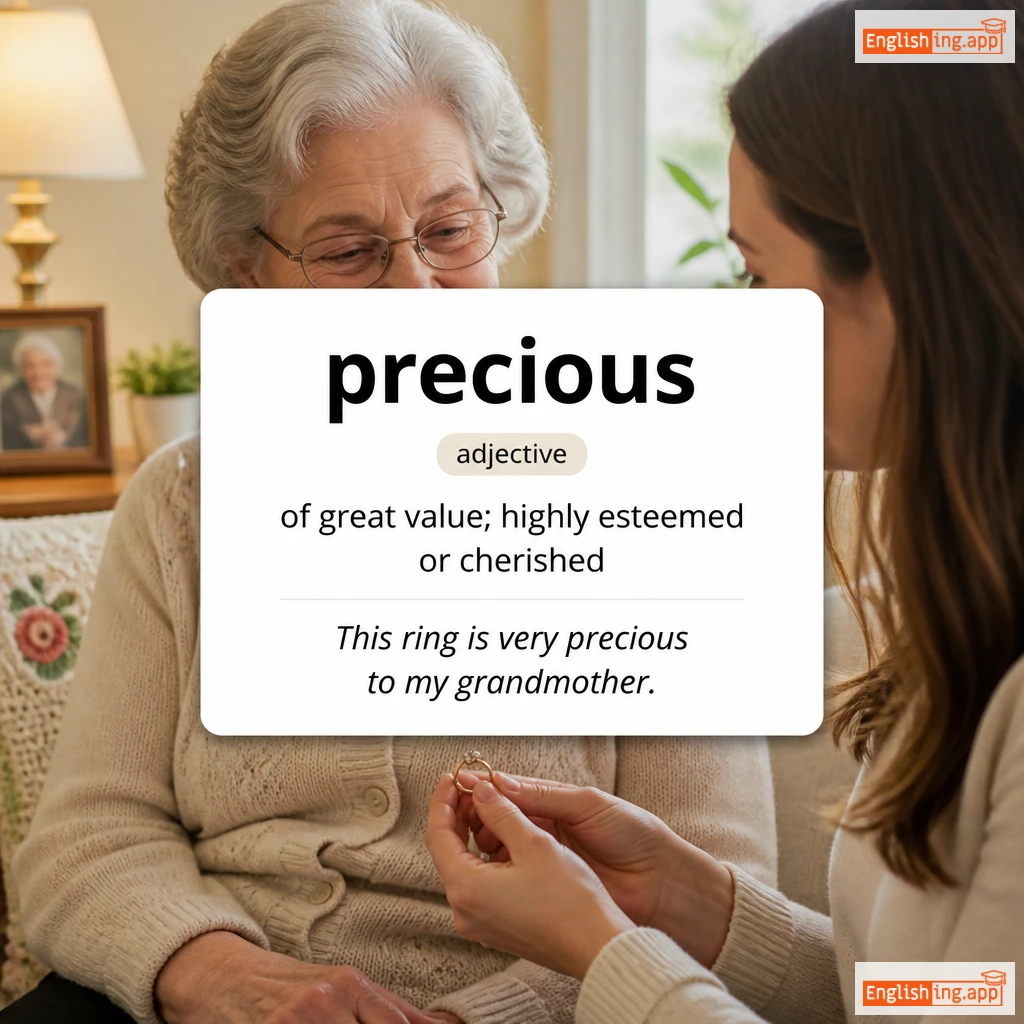 precious definition card — visual illustration of the meaning