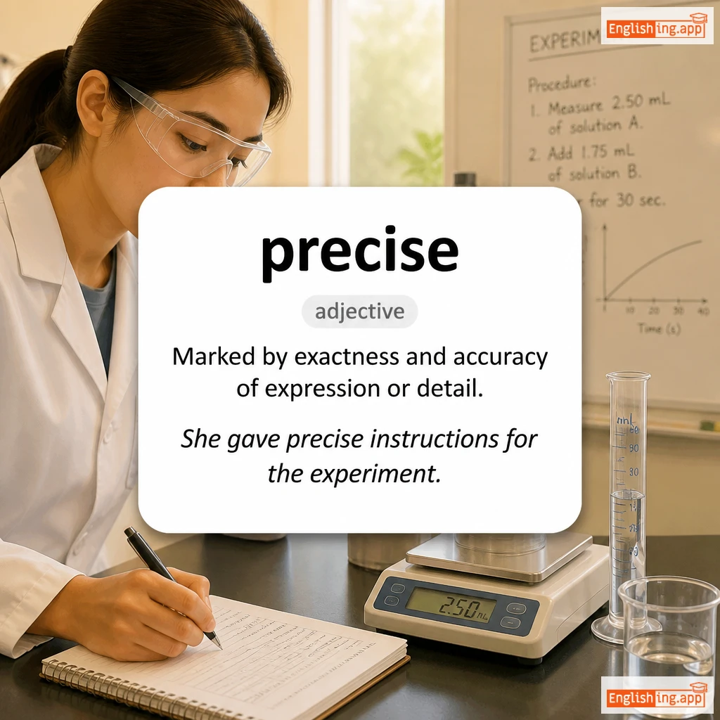 precise definition card — visual illustration of the meaning