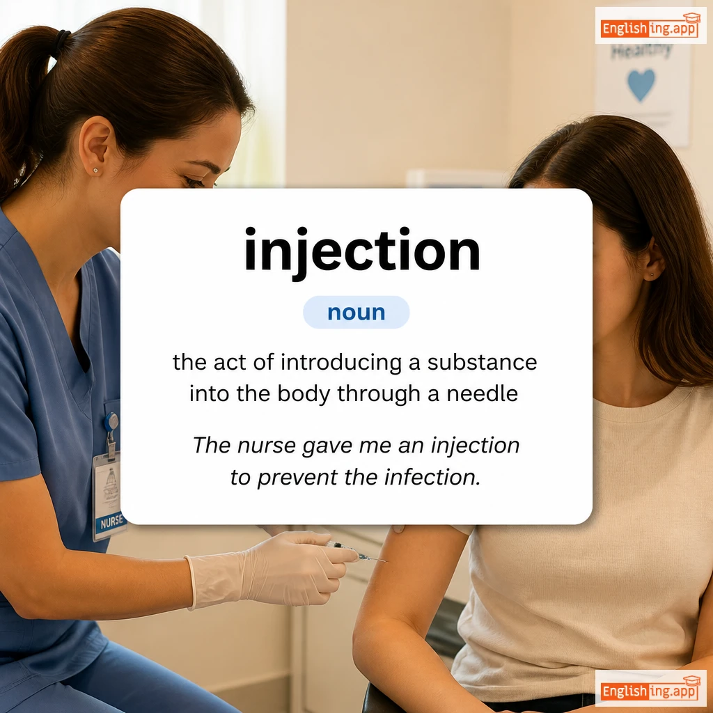 injection definition card — visual illustration of the meaning