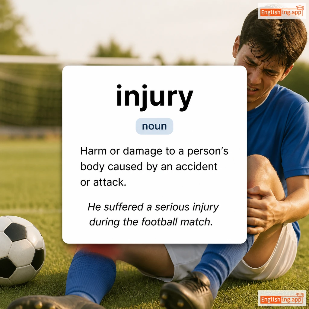 injury definition card — visual illustration of the meaning
