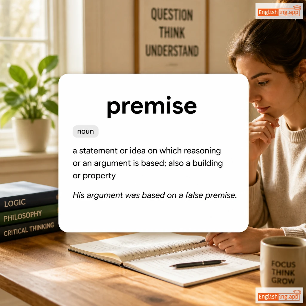 premise definition card — visual illustration of the meaning