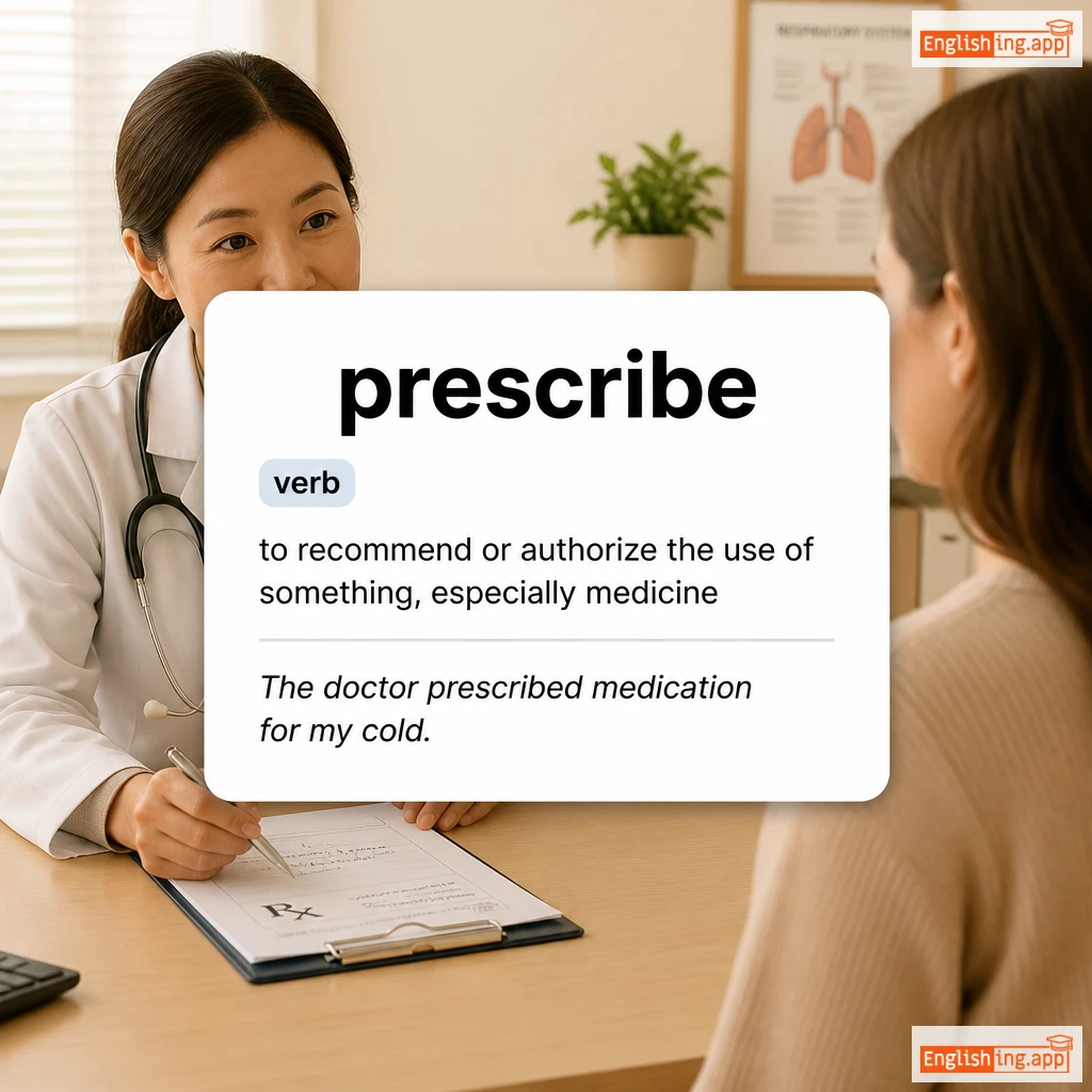 prescribe definition card — visual illustration of the meaning