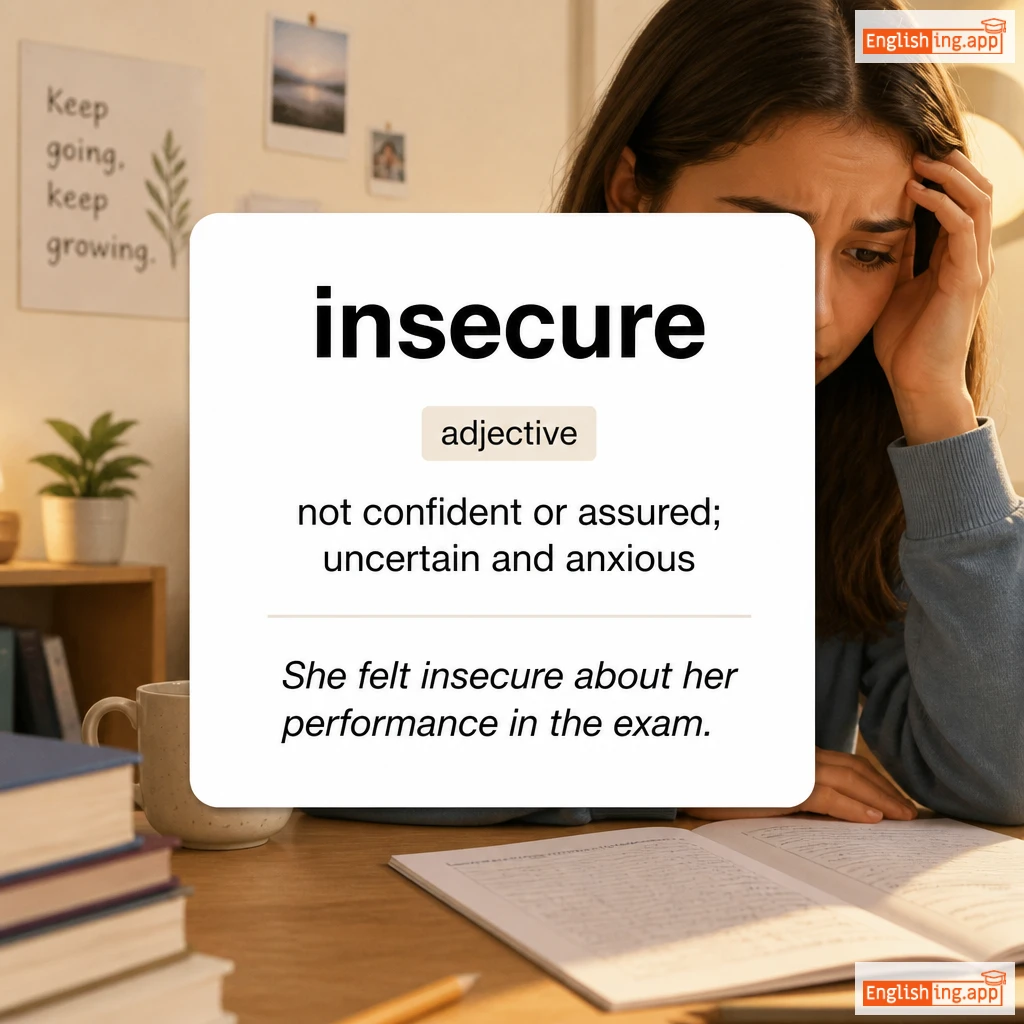 insecure definition card — visual illustration of the meaning