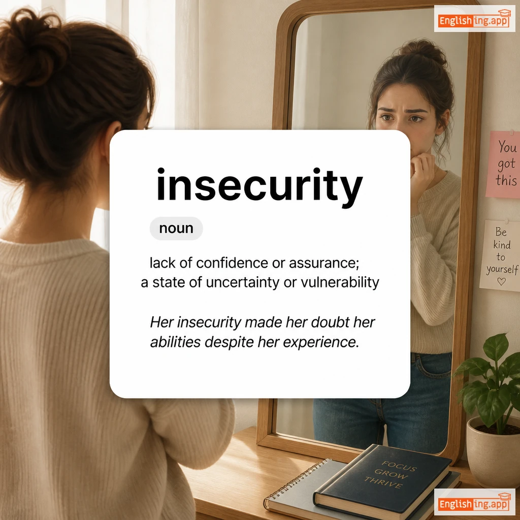 insecurity definition card — visual illustration of the meaning
