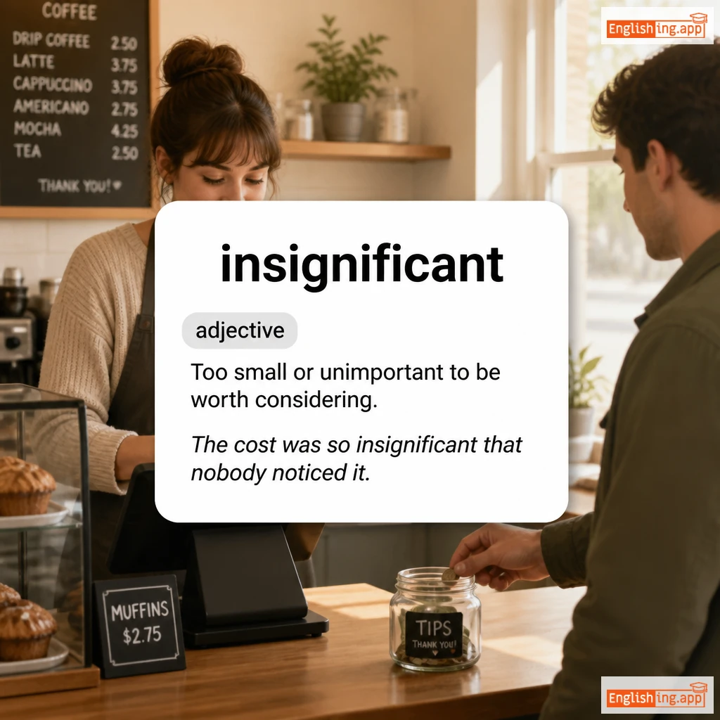 insignificant definition card — visual illustration of the meaning