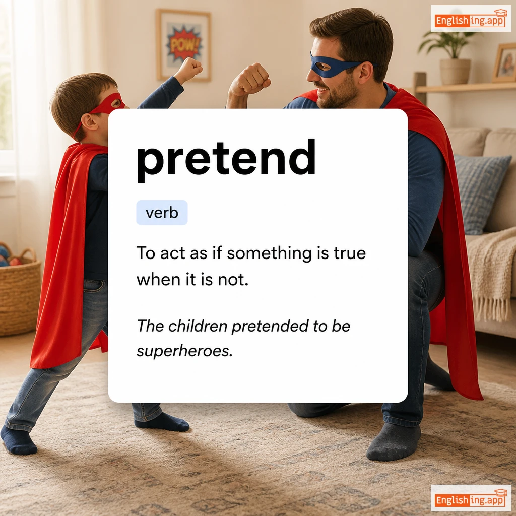 pretend definition card — visual illustration of the meaning