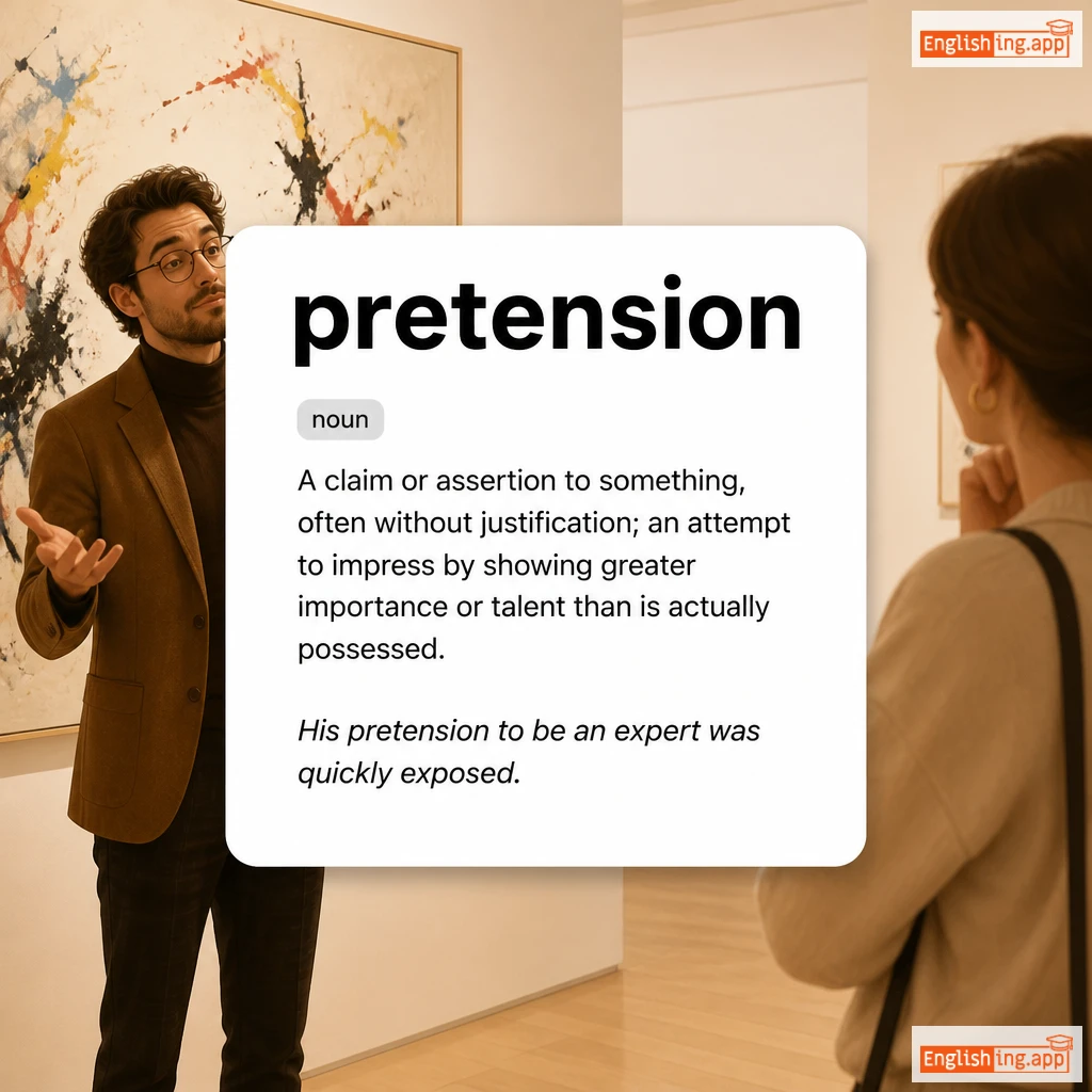 pretension definition card — visual illustration of the meaning