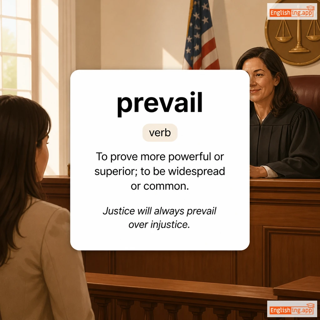 prevail definition card — visual illustration of the meaning