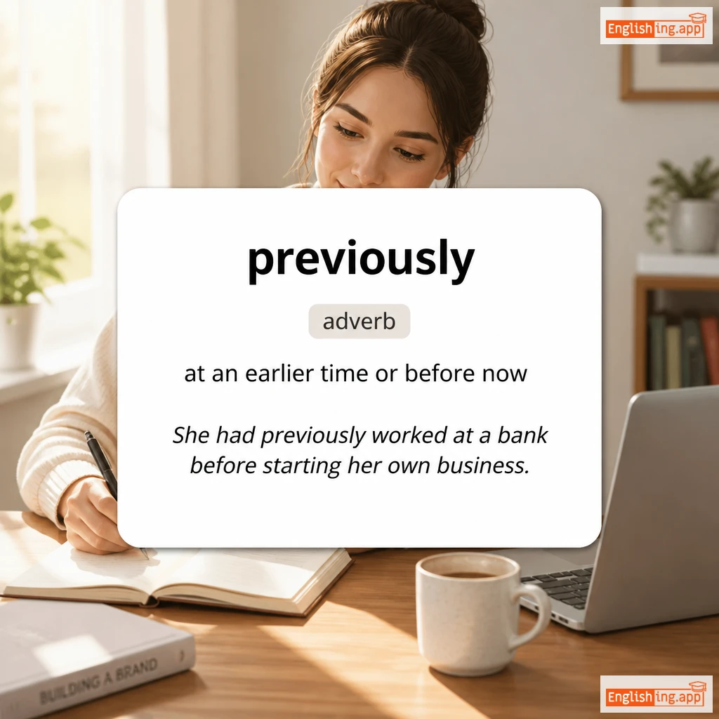 previously definition card — visual illustration of the meaning