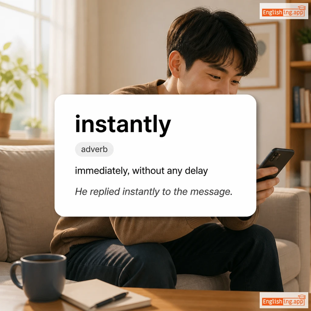 instantly definition card — visual illustration of the meaning
