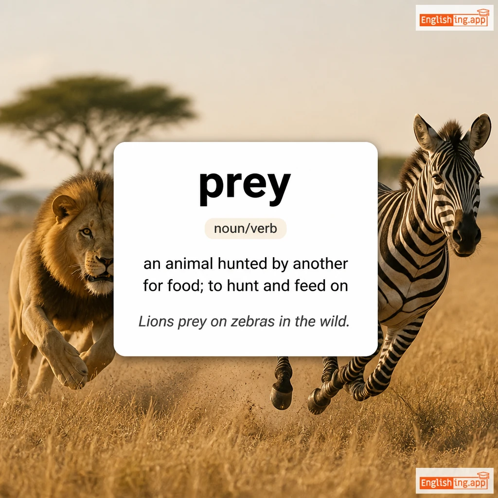 prey definition card — visual illustration of the meaning