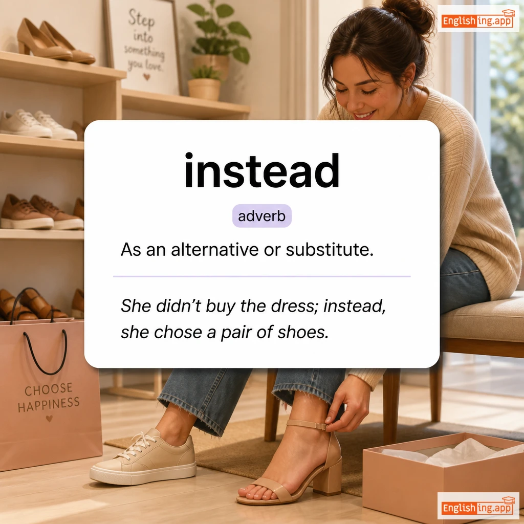 instead definition card — visual illustration of the meaning