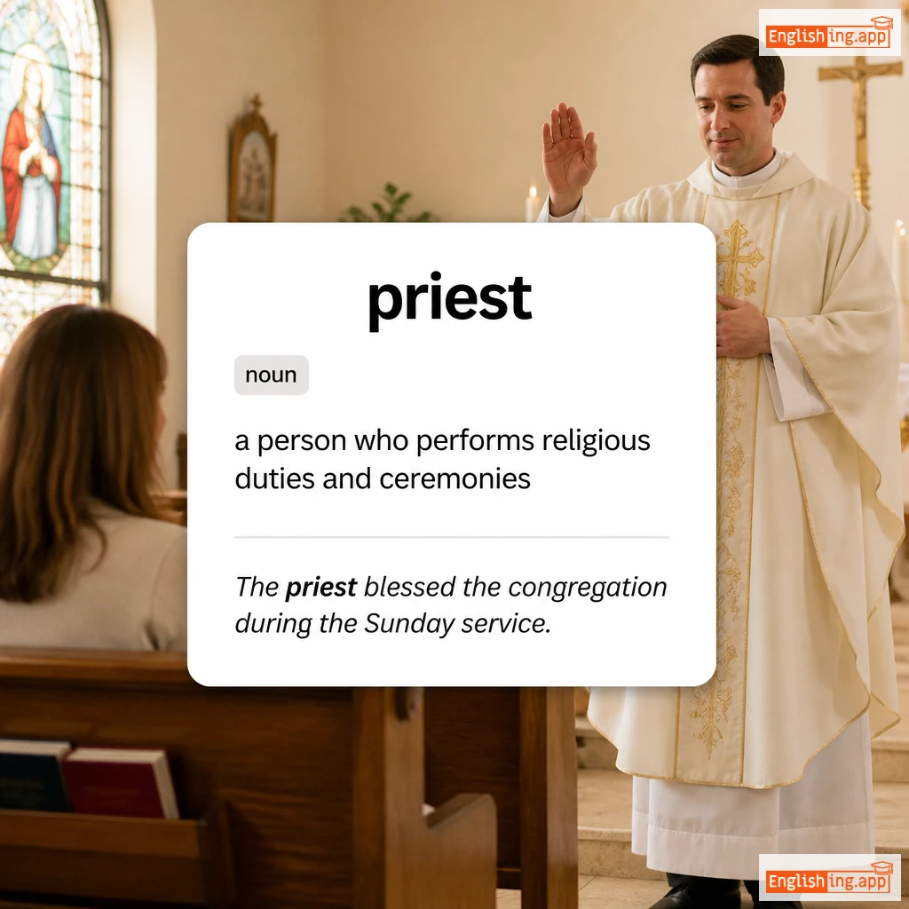 priest definition card — visual illustration of the meaning