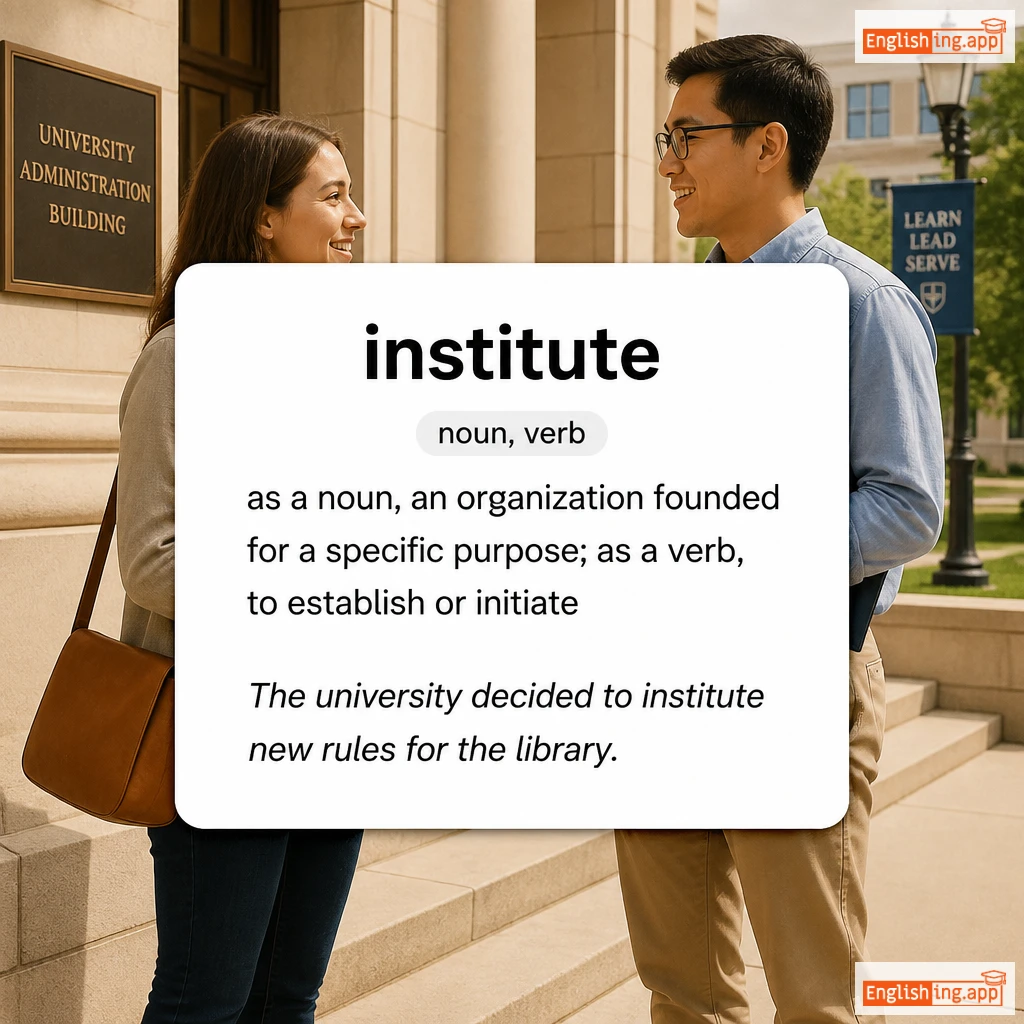 institute definition card — visual illustration of the meaning